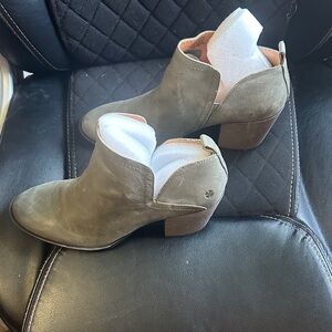 Lucky Brand Olive Suede Ankle Booties
